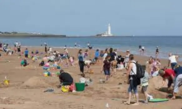 Whitley Bay Sandcastle Competition at Whitley Bay Beach, in front of the Rendezvous Cafe