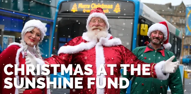 The Sunshine Fund Santa Bus at Northumberland Street, Newcastle