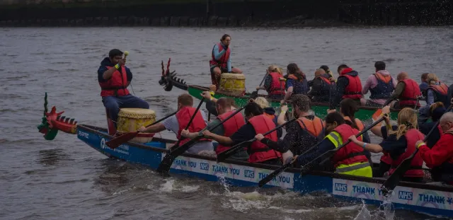 Dragon Boat Race at Newcastle Quayside - between Tyne Bridge and Millennium Bridge 