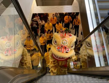 Chinese Lion & Dragon Performance at Eldon Square, Newcastle City Centre